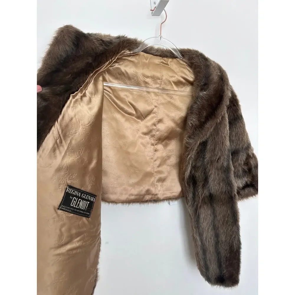 1960s Regina Glenara by Glenoit Mink Fur Stole Capelet Balero Wrap